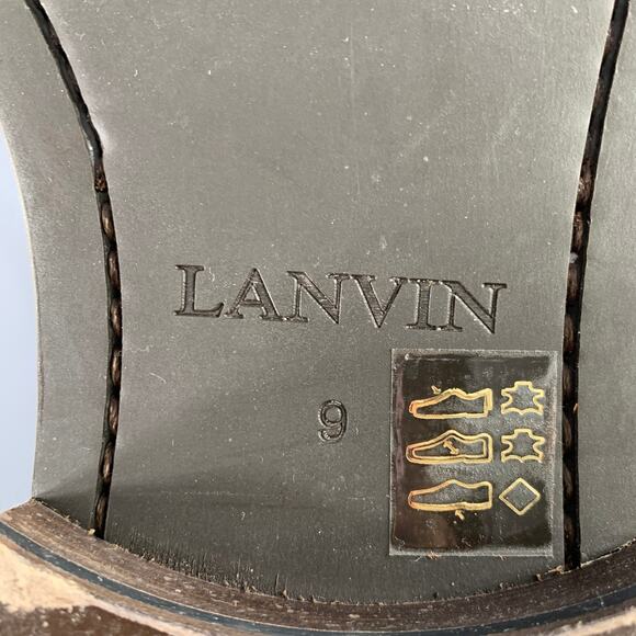 LANVIN Size 9 Cognac Brown Leather Pull On Boots main image 9